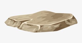 卡通手绘棕色石头免抠