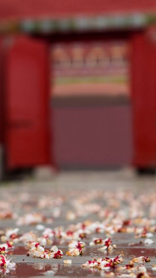 红色大门建筑背景高清