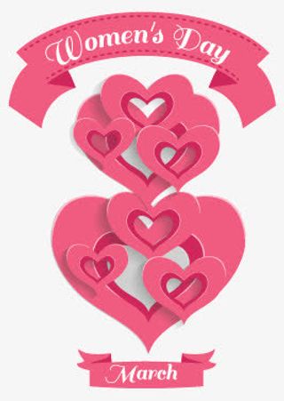 清新妇女节标签矢量素材免抠