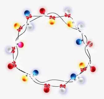 发光可爱彩灯边框免抠