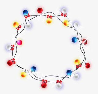 发光可爱彩灯边框免抠