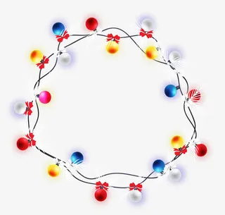 发光可爱彩灯边框免抠