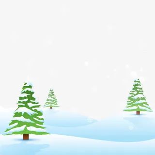 冬日雪松免抠