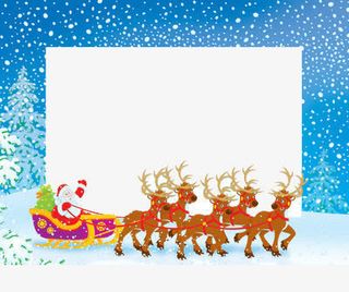 圣诞老人拉着麋鹿的平面图免抠