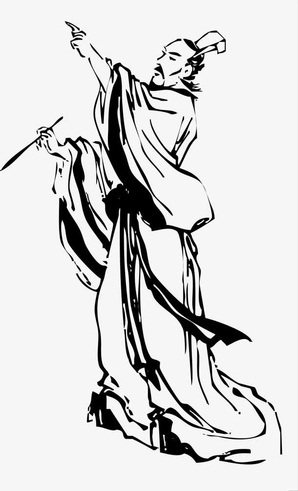 水墨人物画素材免抠
