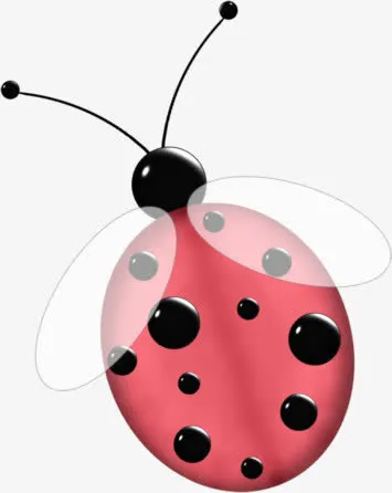 红色创意七星瓢虫免抠