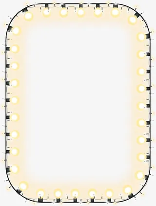 小清新黄色彩灯免抠