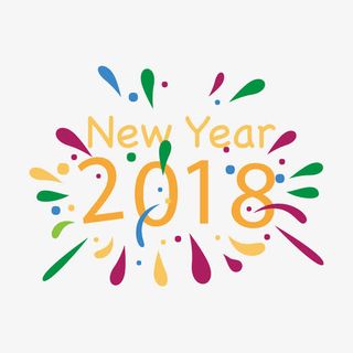 活泼多彩年英文字体矢量免抠