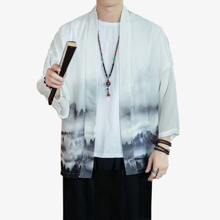 中国风男装夏季新款民族风风衣男免抠