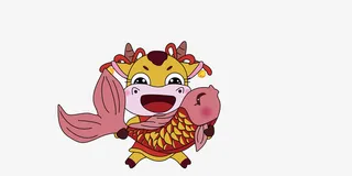 新年卡通牛免抠