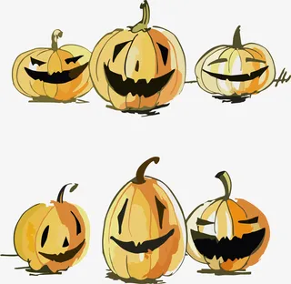 手绘万圣节的南瓜图免抠