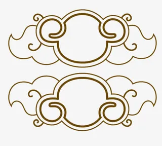 欧式底纹花纹边框免抠