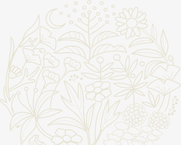 中国风手绘小花装饰免抠