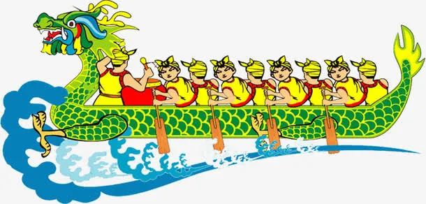 手绘端午龙舟活动免抠