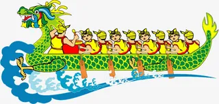 手绘端午龙舟活动免抠