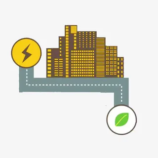 城市节能环保图案免抠