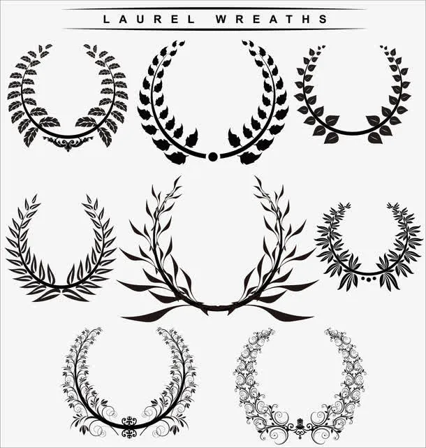 树枝徽章边框矢量素材免抠