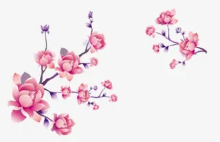 创意手绘合成红色的梅花免抠