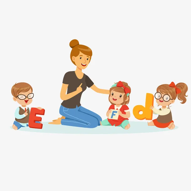 幼儿园互动游戏矢量图免抠