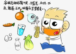 调整视力补充营养免抠