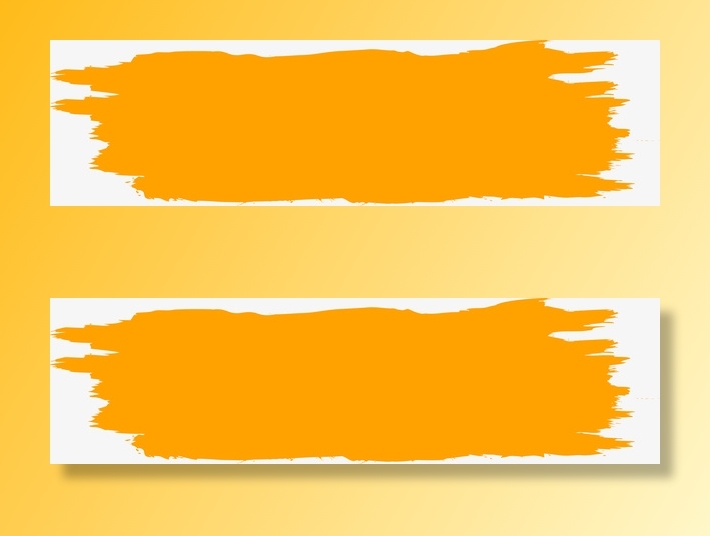 黄色矢量笔刷墨迹图免抠