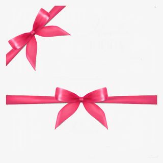 粉红蝴蝶丝带免抠