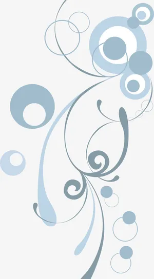 蓝色矢量花纹免抠