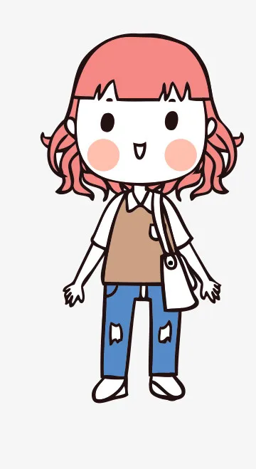 人物手绘插画可爱素材90免抠
