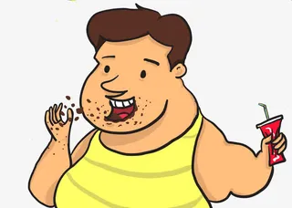 吃东西的胖小孩免抠