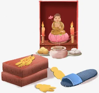 手绘惊蛰打小人，免抠