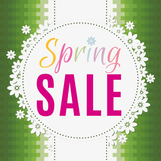 圆形春天宣传海报免抠