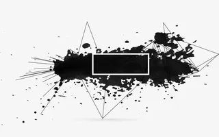 黑色科技墨迹线条免抠