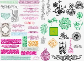 中国经典古代边框花纹底纹合集免抠