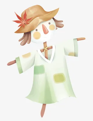 卡通稻草人免抠