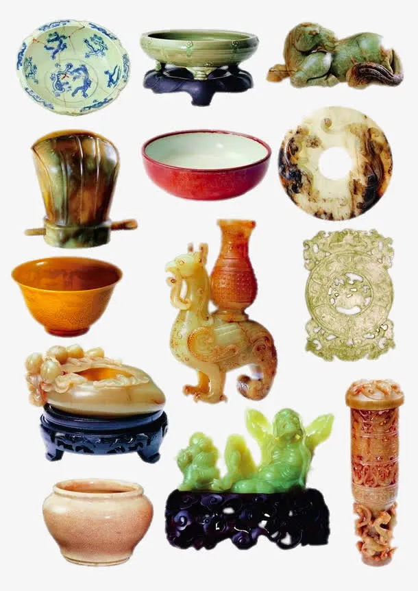玉石文物和瓷器免抠
