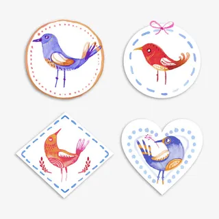 矢量装饰鸟牌免抠