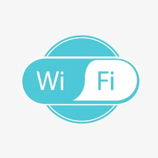 蓝色WiFi标签矢量图免抠