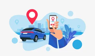 手机定位打车手绘元素免抠