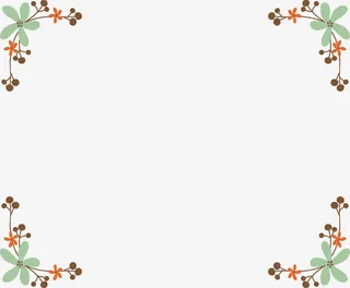 卡通绿色花卉边框海报背景