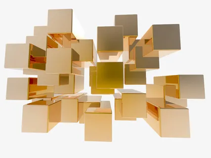 金色立方体免抠