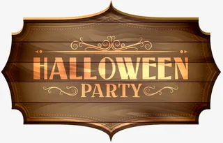 咖啡色万圣节招牌免抠