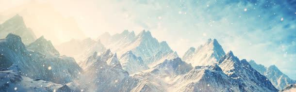 风景雪山手绘卡通免抠