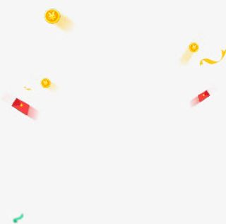 手绘漂浮金币促销装饰免抠