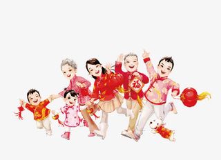 春运回家一家人团圆全家福免抠