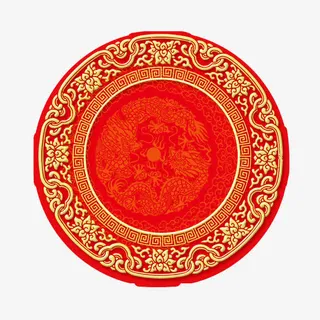 圆形吉祥底纹免抠