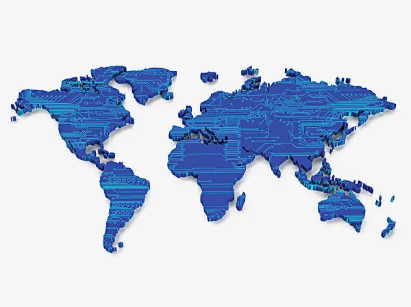 科技蓝地图纹理免抠
