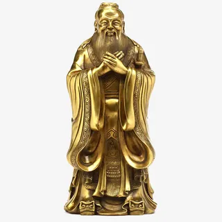 孔子铜像孔夫子圣人免抠