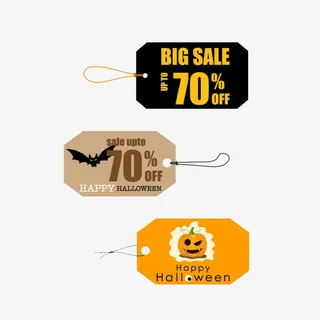 万圣节促销标签免抠