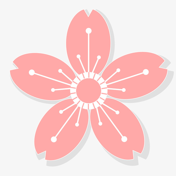 粉色手绘桃花花瓣矢量图形免抠