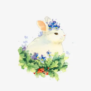 手绘兔子免抠